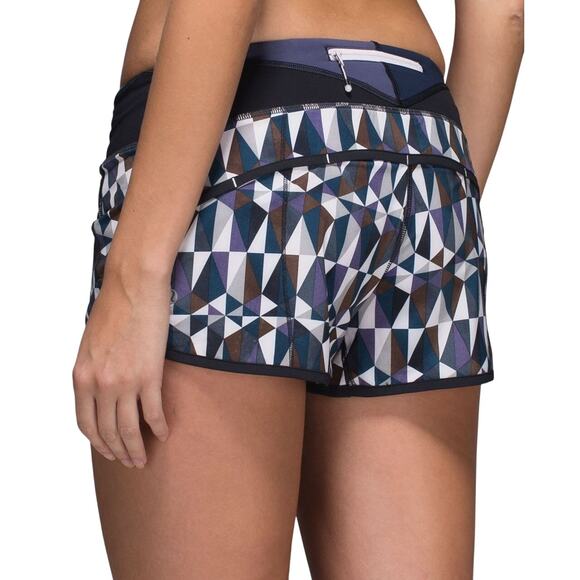 Lululemon Run Speed Shorts Workout Running Athleisure Stained Glass Blue Size 6 - Picture 2 of 8